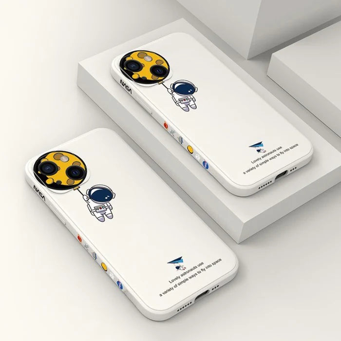 Astronaut NASA iPhone two white case moon