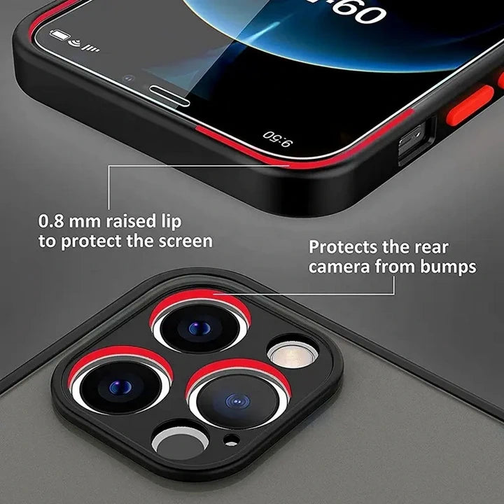 Cameras protection iPhone shockproof armored silicone Matte Luxury case bumper 