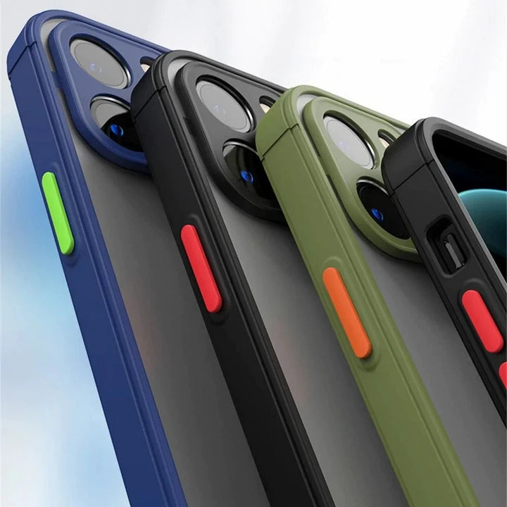 Shockproof iPhone case four colorful cases on the phones