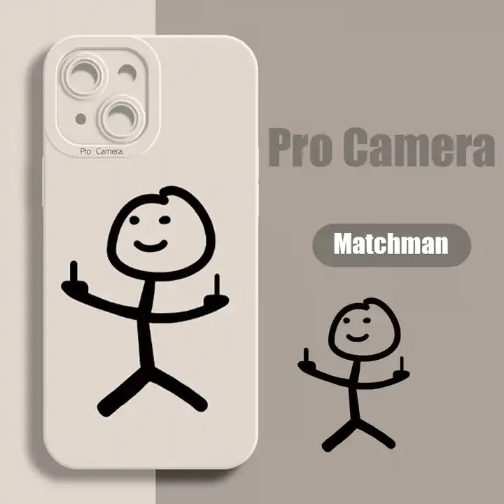 iPnone case f*ck white stickman matchman pro camera