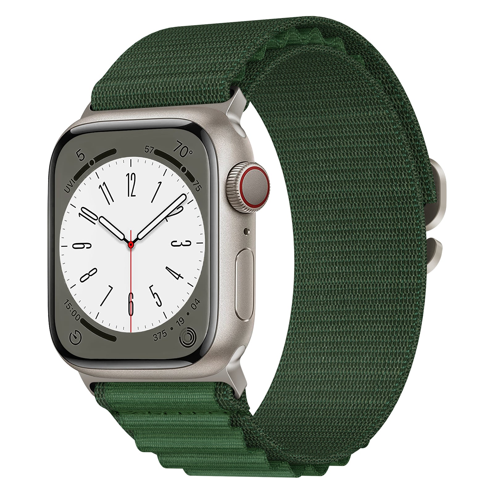 Nylon Alpine Loop band for Apple Watch green with watch