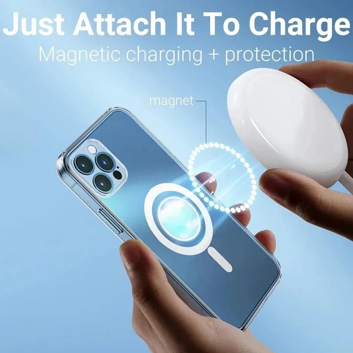 Silicone transparent iPhone case with MagSafe magnetic charch protection