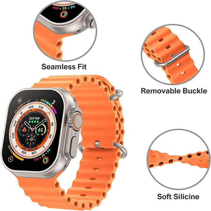 Silicone Ocean band for Apple Watch orange advantages