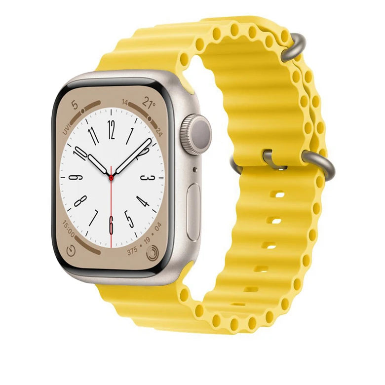 Silicone Ocean band for Apple Watch yellow with watch
